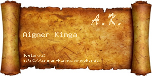 Aigner Kinga névjegykártya