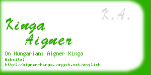 kinga aigner business card